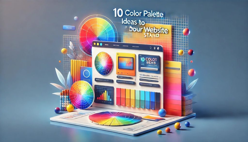 A visually striking web design concept featuring 10 unique color palette ideas to enhance website aesthetics and user engagement.